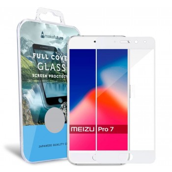 Скло захисне  MakeFuture для Meizu Pro 7 White Full Cover (MGFC-MP7W)
