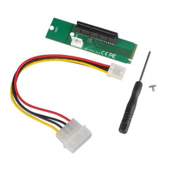 Райзер-адаптер Dynamode PCI-E 4x Female to NGFF M.2 M Key Male, Power Cable 4 Pin to Molex 20 cm