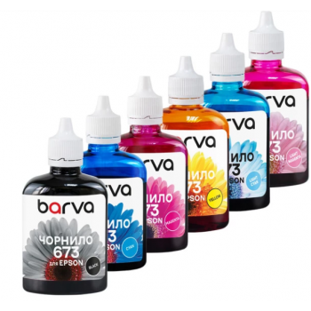 Чернила BARVA EPSON L800/L810/L850/L1800 (T673) B/C/M/Y/LC/LM 6х90 г (L800-090-MP)