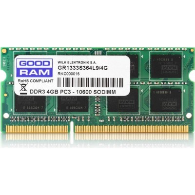 Память для ноутбуков DDR3 4GB 1600 MHz GOODRAM (GR1600S364L11S/4G)