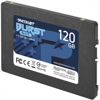 SSD 120GB Patriot Burst Elite 2.5" SATAIII  (PBE120GS25SSDR) 3D QLC МБ/с:	450/320