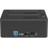 Док-станція Maiwo K3082A, клонір. для 2*HDD 2,5"/3,5" SATA/SSD через USB3.0 безгвинтіве кріпл. пластик чорна