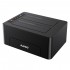 Док-станція Maiwo K3082A, клонір. для 2*HDD 2,5"/3,5" SATA/SSD через USB3.0 безгвинтіве кріпл. пластик чорна