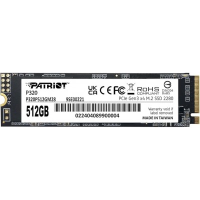 SSD 512GB Patriot P320 M.2 2280 PCIe 3.0 x4 NVMe TLC (P320P512GM28)
