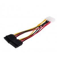 Кабель живлення MOLEX to 2SATA Atcom 0.2m (16148)