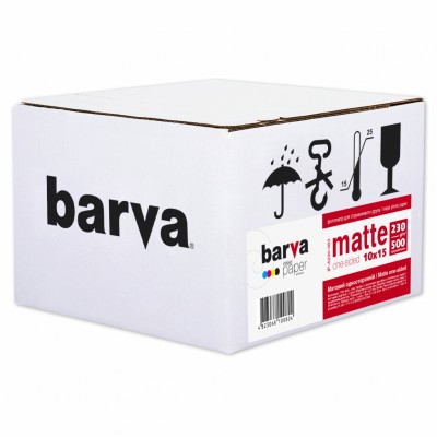 бумага BARVA, матовая, 230g, 10x15*500л. IP-BAR-A230-083