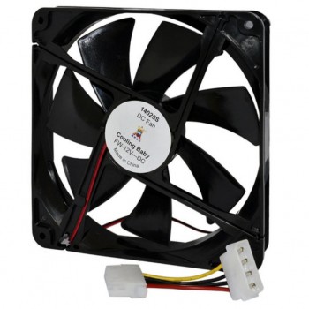 Вентилятор 140 мм Cooling Baby 140x140x25мм SB 12В 0,27А 25дБ 4-pin Molex 1300об/мин., (14025S Black)