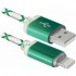 Дата кабель Defender ACH03-03LT USB - Lightning, GreenLED backlight, 1m (87553)