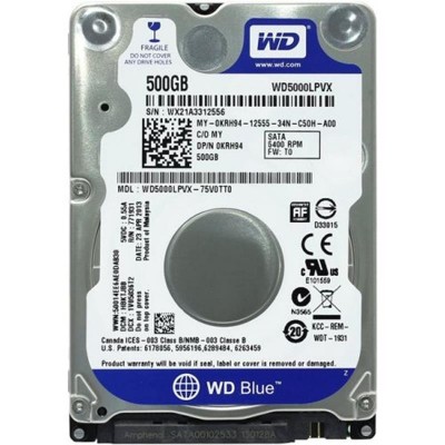 Жесткий Диск 2.5" 500GB WD Scorpio Blue (WD5000LPVX)  5400 об. 8 Мб SATA 6Gb/s  7 мм гар. 12 мес.