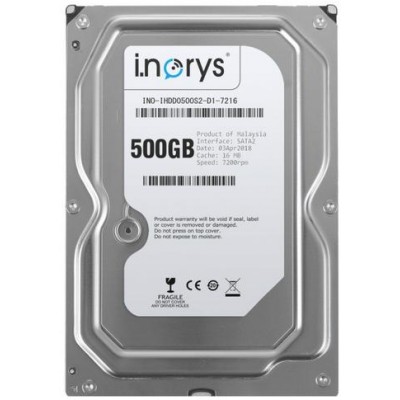 Жорсткий диск i.norys 3.5" 500Gb (INO-IHDD0500S2-D1-7216) 7200 об/мин, 16 MB, SATA II, 24 мес.