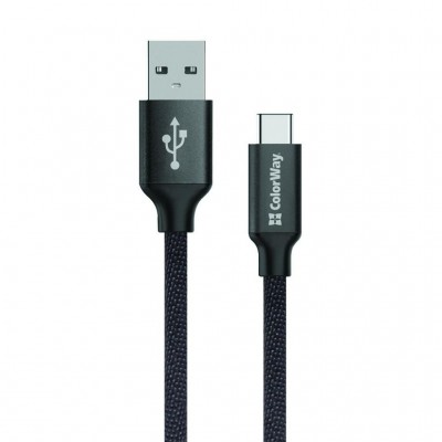 Кабель USB - Type-C 1.0m  ColorWay Black (CW-CBUC003-BK)
