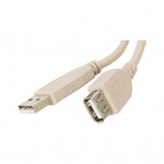 Кабель USB (AM/AF) ATcom 5м (удлинитель) ferrite, белый