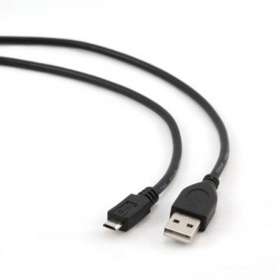 Кабель USB 2.0 (AM/microB) DIGITUS 0.9м, Black/Черный, bulk AK300110010S