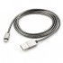 Кабель USB 2.0 AM to Micro 5P 1m stainless steel gray Vinga (VCPDCMSSJ1GR) металл 2.0 А 