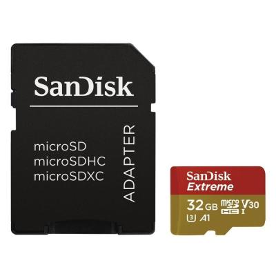Карта пам'яті SanDisk 32GB microSDHC V30 A1 UHS-I U3 R100/W60MB/s 4K Extreme + SD (SDSQXAF-032G-GN6MA)