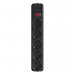 Мережевий фільтр живлення 1.8m UPS PowerCube SPX3-B-6PPB 1.9м, чорний, 5 розеток, RTL, для UPS