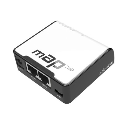 Wi Fi підсилювач Mikrotik mAP 2n (2x10/100 Ethernet ports, 1x micro USB, 1,2 dBi, PoE)