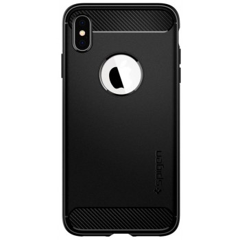 Чехол iPhone XS Max Rugged Armor Matte Black (065CS25125) Spigen