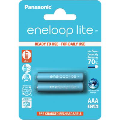 Аккумулятор Panasonic  PANASONIC Eneloop Lite AAA 550mAh NI-MH * 2 (BK-4LCCE/2BE) BK4LCCE/2BE
