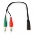Аудио переходник Jack 3.5mm female 4-pin to 2x Jack 3.5mm male 0.2m Cablexpert (CCA-418)