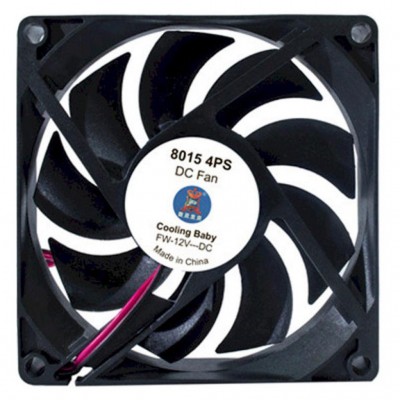 Вентилятор 80 мм Cooling Baby 80x80x15мм SB 12В 0,30А 24,3дБ, 2500 об/мин 4pin MOLEX (8015 4PS)