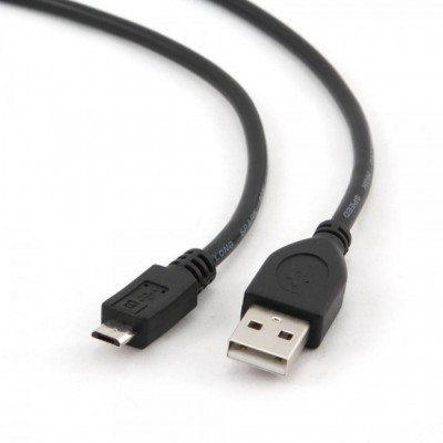 Кабель USB 2.0 (AM/microB) DIGITUS 0.9м, Black/Черный, bulk AK300110010S