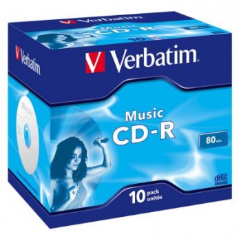 Диск CD-R  Verbatim 700Mb 16x Jewel Case 10 Pack Music (43365) 43365