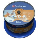 Диск DVD-R Verbatim 4.7Gb 16X CakeBox 50шт AZO Print (43533)  43533