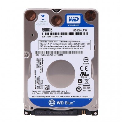 Жесткий Диск 2.5" 500GB  Western Digital (WD5000LPCX) 5400 об/мин, 8 MB, SATA 6Gb/s, WD Blue