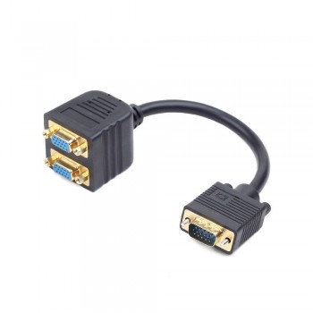 Кабель VGA Gembird 2хHD15F/HD15M (CC-VGAX2-20CM) разветвитель VGA на 2 VGA 0,2м