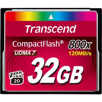 Карта пам'яті Compact Flash 32GB  Transcend (800X) TS32GCF800