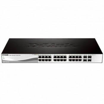 Комутатор D-Link DGS-1210-28P 24port 1Gbit, 4Combo/SFP, PoE, Smart DGS121028P
