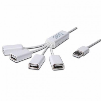 Концентратор USB 2.0, Digitus 4 порта,  пассивный, White/Белый DA70216