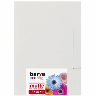 Фотобумага BARVA А3, 120 g/m2, matt, 50арк (A120-253)