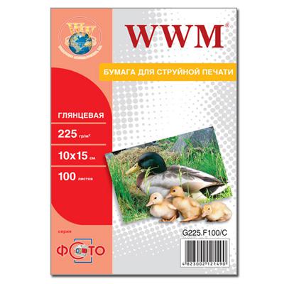 Фотобумага WWM, глянцевая 225g, 100х150  мм, 100 л (G225.F100 )