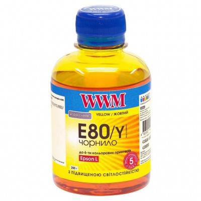 Чернила Epson  WWM EPSON L800 Yellow (E80/ Y) 200г E80/Y