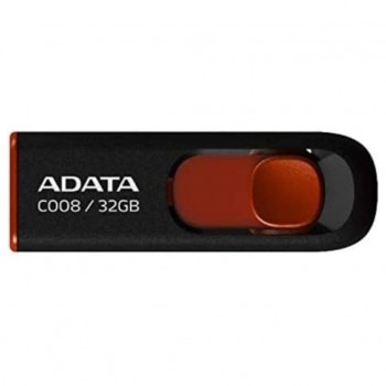 USB флеш 32GB  A-DATA 32Gb C008 black+red (AC008-32G-RKD) AC00832GRKD