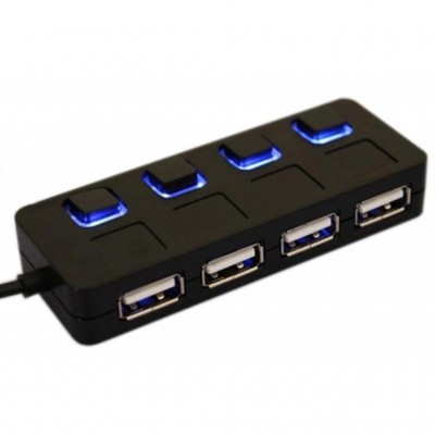 USB-хаб 4port Lapara LA-SLED4 black