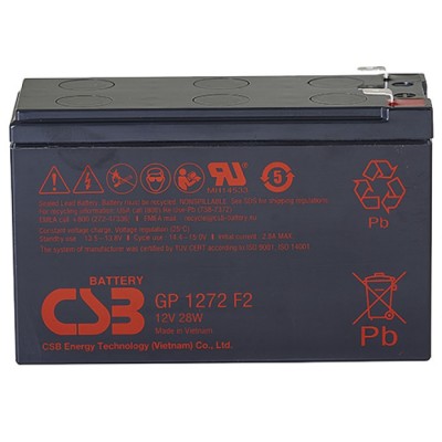 Аккумуляторная батарея 12 В, 7.2 Ач  CSB В (GP1272, 28W)