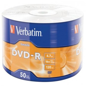 Диск DVD-R Verbatim 4.7Gb 16X Wrap-box 50pk Extra MATT SILVER (43791)