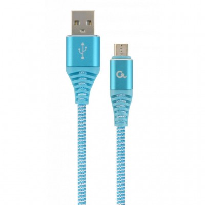 Кабель USB 2.0 AM to Micro 5P 2,0m Cablexpert (CC-USB2B-AMmBM-2M-VW) премиум, голубой