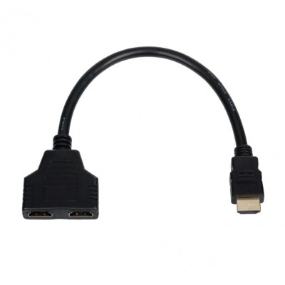 Кабель-разветвитель Atcom (10901) HDMI-2HDMI 0.1 м, черный