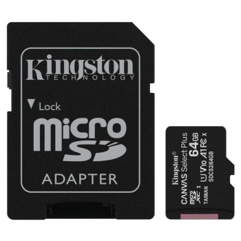Карта пам'яті 64GB micSDXC class 10 A1 Canvas Select Plus Kingston (SDCS2/64GB)