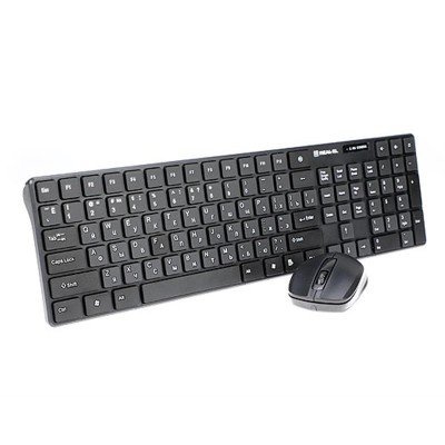 Комплект (клавіатура, миша) беспроводной REAL-EL Comfort 9010 Kit Black USB