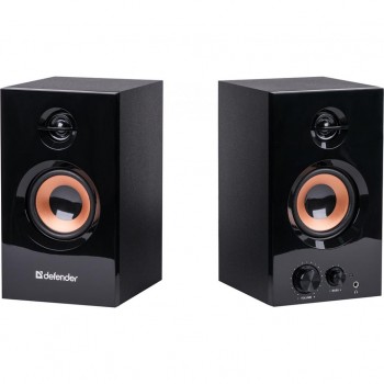 Акустична система Defender  Aurora S20 (65419) чорний, деревина (MDF), 2 x 10 Вт (RMS), вихід на навушники 65 419