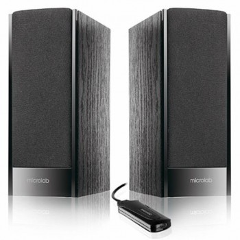 Акустична система USB Microlab B-56 чорний, деревина (MDF), 2 x 1,5 Вт  (RMS), 100Hz – 18 000Hz, 3.5 мм Mini-Jack