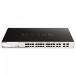 Комутатор D-Link DGS-1210-28MP 24x1GE PoE, 4xSFP 1G, PoE бюджет 370W, Smart
