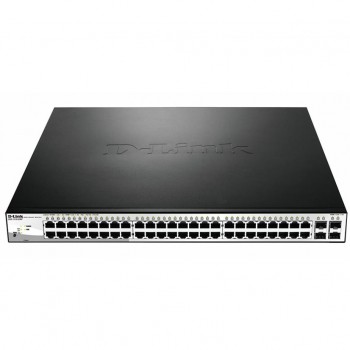 Комутатор D-Link DGS-1210-52MP 48x1GE PoE, 4xSFP Smart