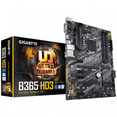 Материнська плата GIGABYTE B365 HD3 ; сокет - Socket 1151, процессорная совместимость - 8-е и 9-е поколение Intel Core i9/Core i7/Core i5/Core i3/Pent