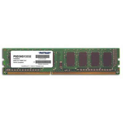 Пам'ять DDR3 8Gb 1333MHz Patriot (PSD38G13332H) 1333MHz, PC3-10666, CL9, (9-9-9-24), 1.5V, (Kit:1x8192MB)